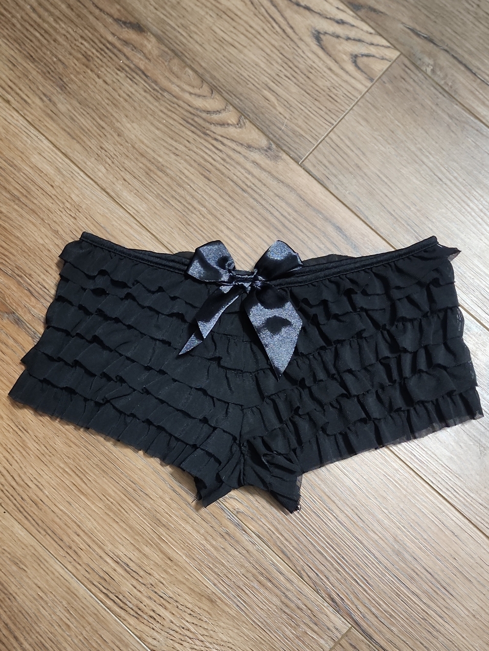 Women's Black Ruffle Costume Shorts